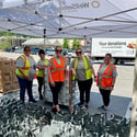 WellSense volunteers at a food drive