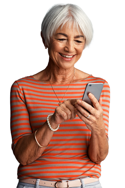 Woman browsing WellSense Medicare Advantage plans on her phone